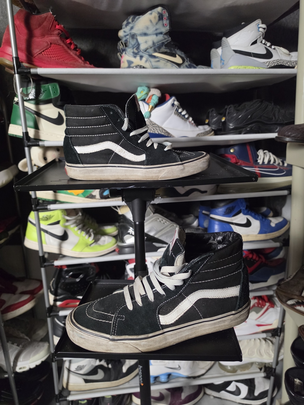 🔥 Vans Men Size 8.5 Black & White Sk8-Hi Suede High-Top Sneakers